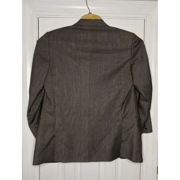 Ermenegildo Zegna Tessuto Mens Wool Three Button Sport‎ Coat Brown White 50